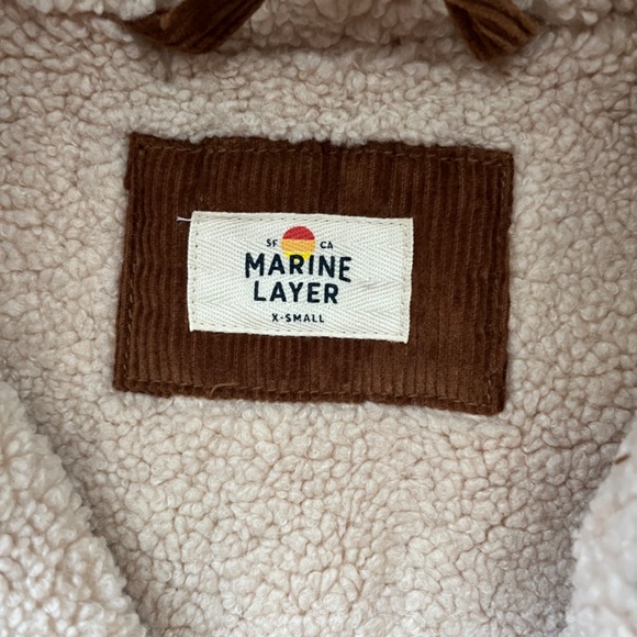 Marine Layer brown Sherpa-lined corduroy jacket size XS - Picture 4 of 5